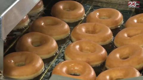 Get a dozen Krispy Kreme donuts for 80 cents July 14th.