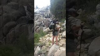 Multiple waterfalls on the JMT thru hike