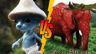 Blue Smurf Cat Vs Strawberry Elephant