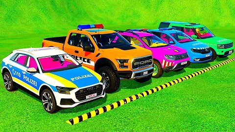 DACIA, VOLSKWAGEN, AUDI POLICE CARS and MERCEDES, FORD AMBULANCE EMERGENCY TRANSPORT ! FS22