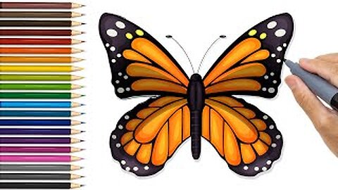 How to Draw a Butterfly | 3D Butterfly | Drawing Butterfly Easy for kids! #kashifkids