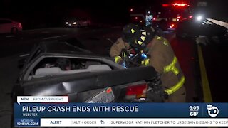 94 Pile up crash ends with rescue