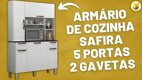 Armário de Cozinha Safira 5 Portas 2 Gavetas Salleto