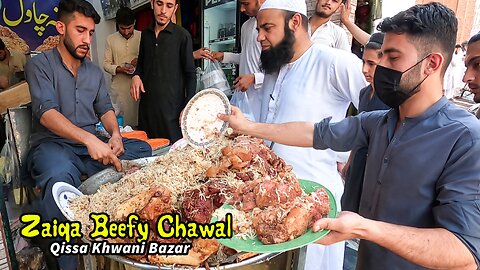 Zaiqa Beefy Chawal, Qissa Khwani Bazar Peshawar | Peshawari Chawal | Famous Street Food of Peshawar