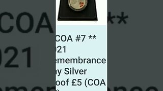 *COA #7 ** #2021 #Remembrance Day #Silver #Proof £5 (COA #7) @ #ChangeChecker com #investments