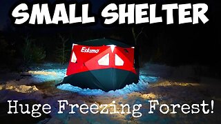 WINTER CAMPING: First time in the cold SNOW - Middle of the Forest inside a Hot Tent