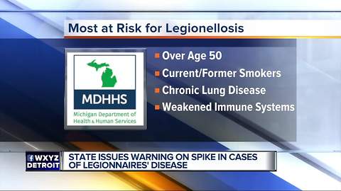 Cases of Legionnaires' disease up 26 percent in state since 2017