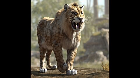 Smilodon extinct genus of machairodonts, saber-toothed cats.