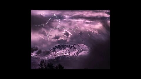 Mt St Helens lit up with a Purple Flame (St Elmo's Fire) Thunderbeings 43rd Anniversary of Eruption