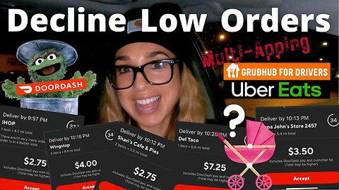 Uber Eats, DoorDash, And GrubHub Driver Ride Along | Decline Low Orders | Part 3