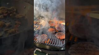 Grilling up some delicious burgers