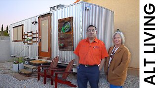 Minimal Industrial Container Tiny House in Las Vegas | Tiny House Tour | AirBnB Destinations