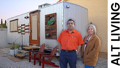 Minimal Industrial Container Tiny House in Las Vegas | Tiny House Tour | AirBnB Destinations