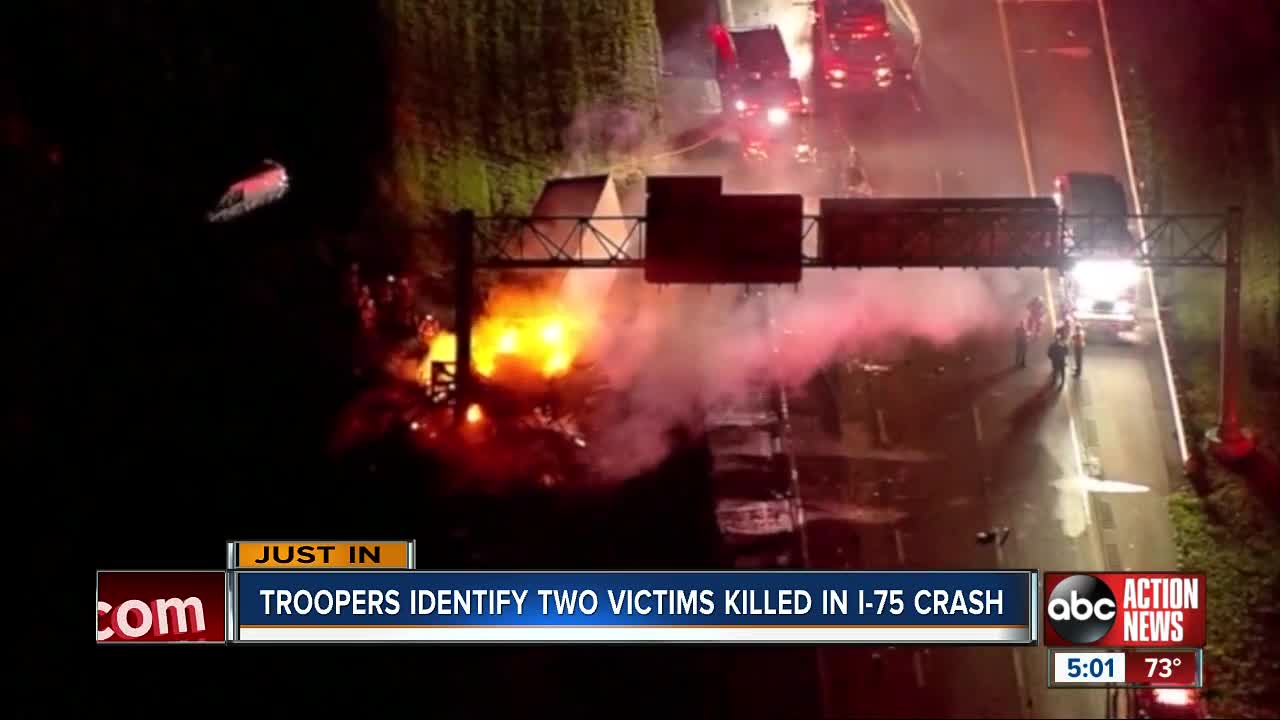 FHP releases identities of 2 people killed in fiery 8-vehicle crash on I-75