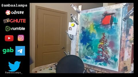 Abstract Expressionism demo, Tutorial, painting for beginngers "Elon and The Tree"