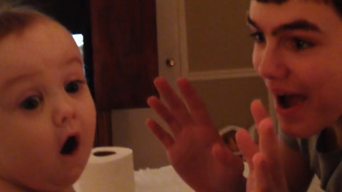 Baby Is Stunned by Less Than Impressive Magic Trick
