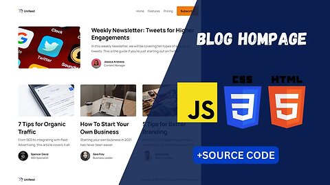Unifeed Blog Hompage with HTML and CSS || Codewell Project