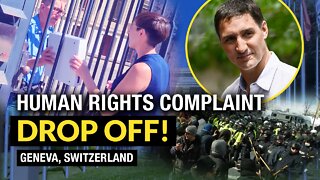 Rebel News hand-delivers a human rights complaint about Trudeau to the United Nations