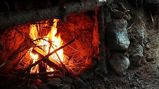 Building an Earth Shelter with a FIREPLACE UNDERGROUND🔥1 Hour Bushcraft Movie