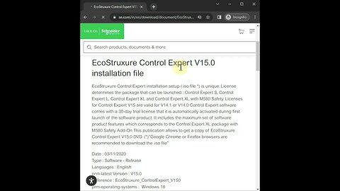 Download EcoStruxure Control Expert V15.0 installation file | Schneider Electric |