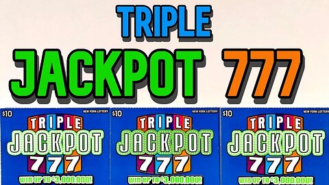 Triple JACKPOT 777!! Brand NEW Lottery Scratch Off Ticket from the New York State Lottery!!