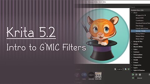 Krita 5.2 Tutorial: Intro to the G'MIC Filters!
