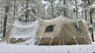 Living In a Tent w/ Wood Stove: Back in the Saddle w Full-Time Winter Camping, AZ Ranch Update