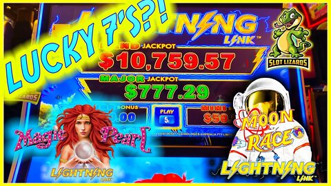 WHICH IS BETTER SEA OR SPACE?!? MAX SPINS $25! Lightning Link Magic Pearl VS Moon Race Slots