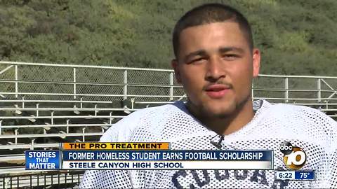 Former homeless Steele Canyon student earns football scholarship