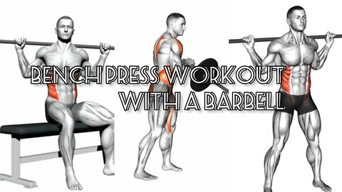 Bench press workout with a barbell(gym)
