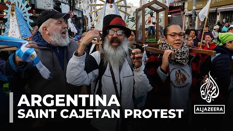 Argentina annual San Cayetano Pilgrimage: People march to express concern over the economy