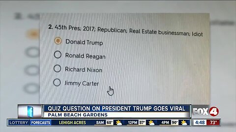 Quiz question calling President Trump "an idiot" is going viral