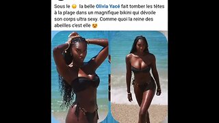 Sous le la belle Olivia Yacé Abeille 🐝 Flore De Lille fait tomber têtes à la plage magnifique bikini