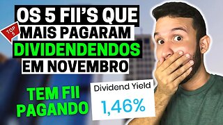 VEJA OS 5 FUNDOS IMOBILIÁRIOS QUE MAIS PAGARAM DIVIDENDOS EM NOVEMBRO (2022)