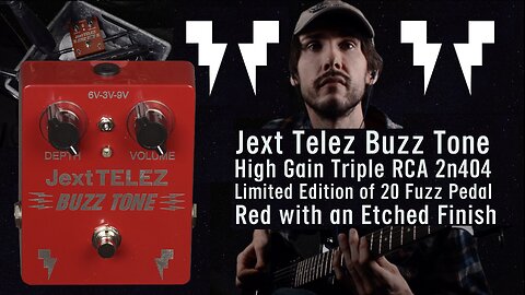 Jext Telez ⚡ Buzz Tone 🎸 Red 🔊 High Gain 🍝 Triple RCA 2n404 🎵 Fuzz Pedal 🎶 Etched Finish 🦄ULTRA RARE