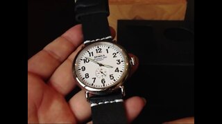 Unboxing and replacing the leather watch band on the Detroit built Shinola Runwell 47mm watch