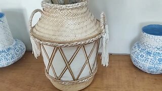 Vaso Decorativo Feito com Chapéu e Cesto de Lixo - Diy Artesanato