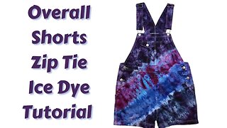 Tie-Dye Patterns: Zip Tie Ice Dye Overall Shorts