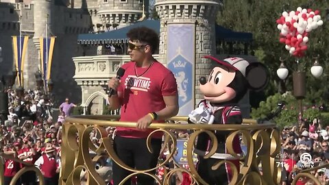 Patrick Mahomes takes part in Super Bowl victory parade at Walt Disney World