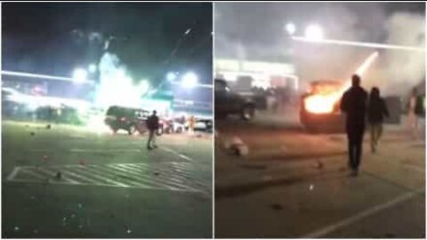 Fireworks explode in a car in Texas