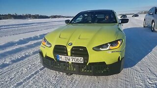 BMW M4 Competition San Paulo Yellow Isle of Man Green ready for snow BMW Experience Arjeplog Sweden