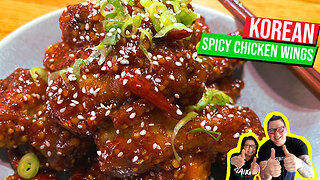 The BEST crispy Korean spicy chicken wings
