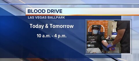 Blood drive at Las Vegas Ballpark on Monday until 4 p.m.