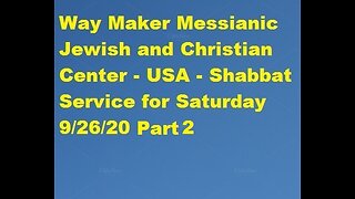 Parashat Ha'azinu - Shabbat Service for 9.26.20 - Part 2