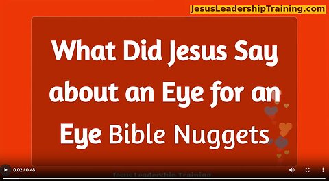 What did Jesus say about an Eye for an Eye?