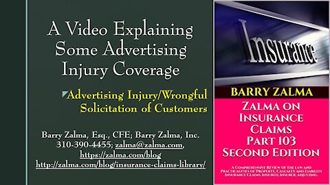 A Video Explaining Some Advertising Injury Coverage