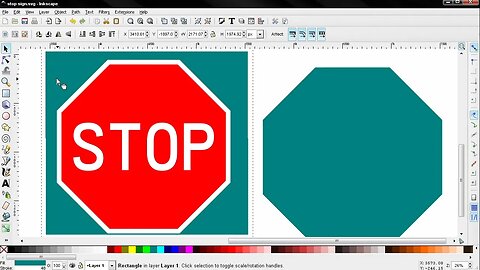 Stop Sign Vector Graphic - Inkscape Tutorial