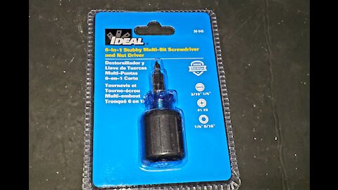 IDEAL INDUSTRIES STUBBY 6 IN 1 MULTI BIT SCREWDRIVER REVIEW