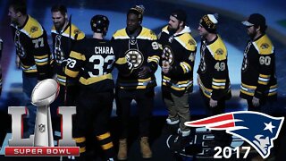 Super Bowl 51 Champions Patriots Drop Ceremonial Puck at Bruins Game