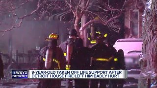 9-year-old taken off life support after Detroit house fire